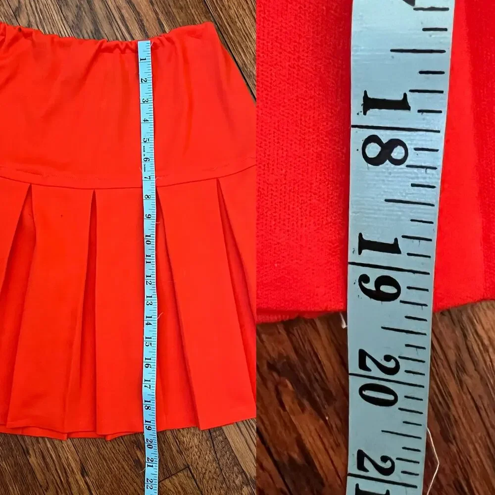 Vintage 70s Act III Red Pleated Drop Waist Tennis Skirt Mini XS Sporty Blokecore
